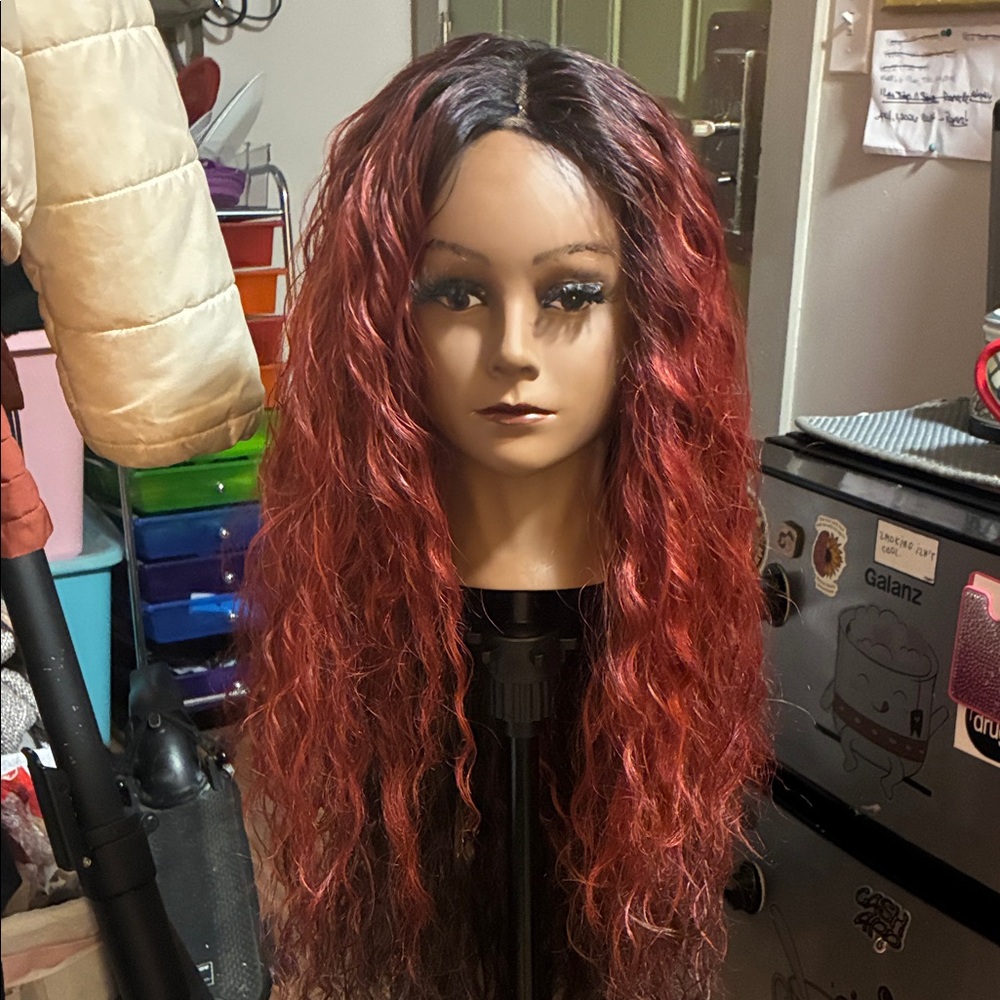 Women's Red Ombre Wig